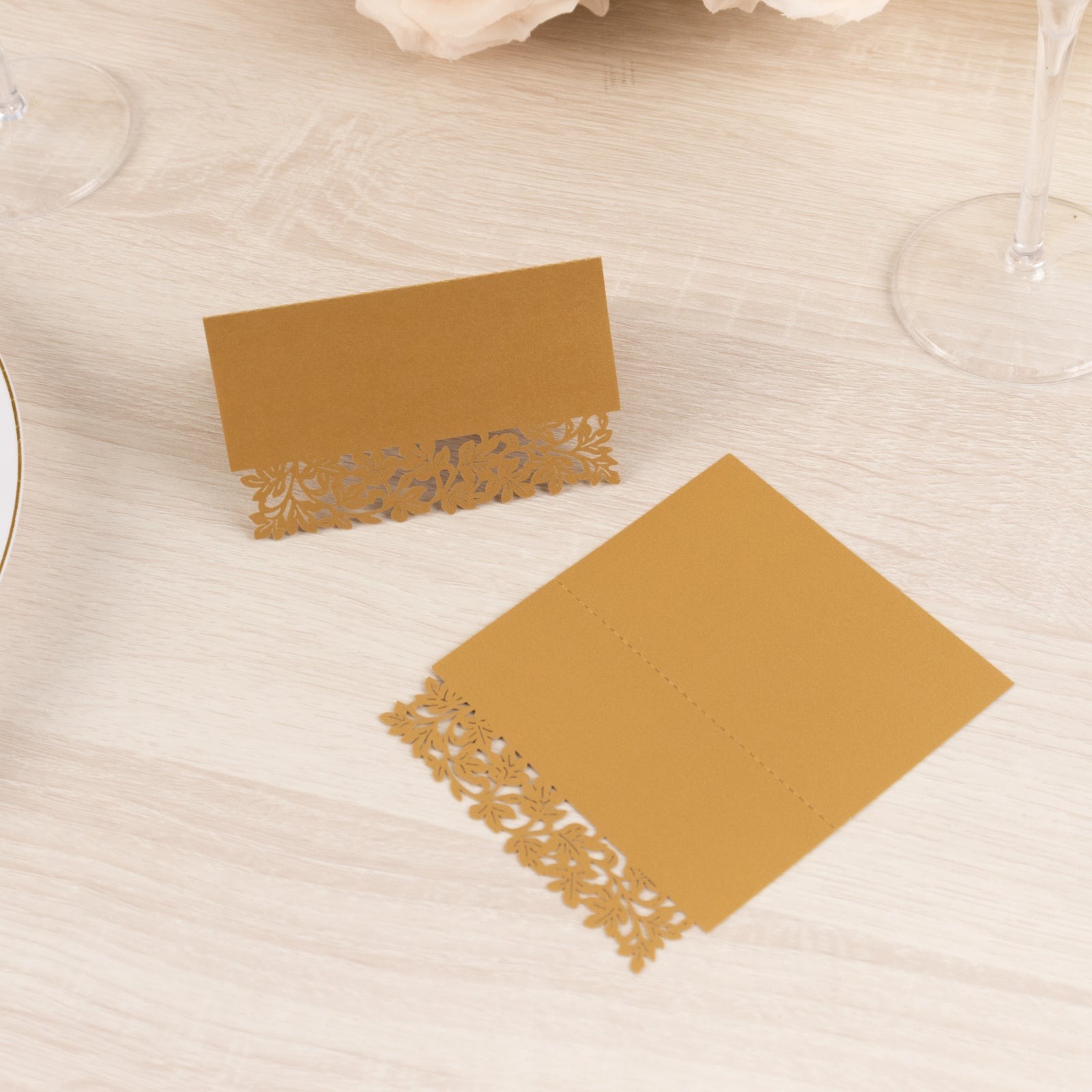 50 Paper Table Name Place Cards Laser Cut Leaf Vine Design Party Events - Picture 9 of 18