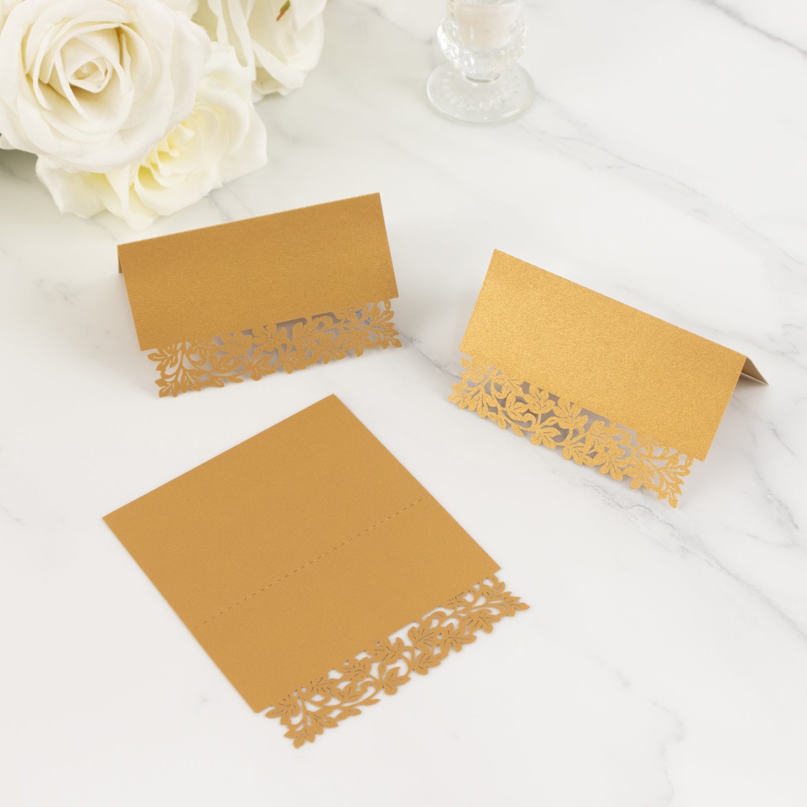 50 Paper Table Name Place Cards Laser Cut Leaf Vine Design Party Events - Picture 8 of 18