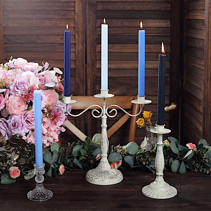 5 Unscented 9 in Premium Wax Taper CANDLES Ribbed Design Party Events Supplies - Picture 10 of 73