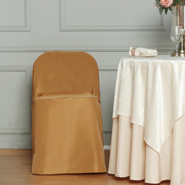 100 Polyester Folding CHAIR COVERS Wedding Banquet Party Slipcover Decorations - Picture 54 of 134