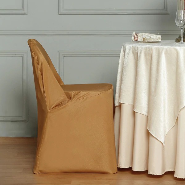 100 Polyester Folding CHAIR COVERS Wedding Banquet Party Slipcover Decorations - Picture 52 of 134