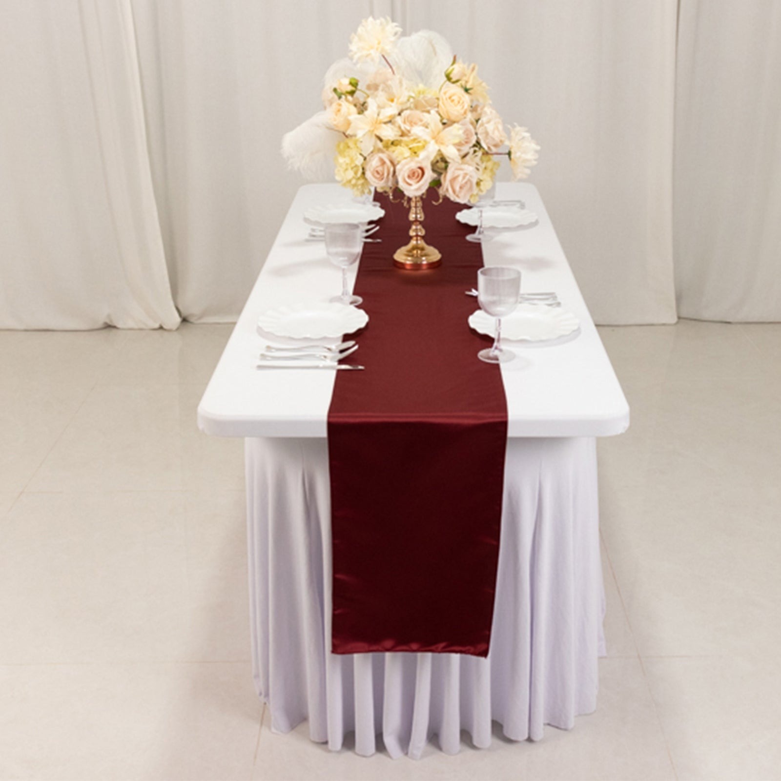 12" x 108" Satin Tischplatte Läufer glänzend Hochzeit Party Catering Dekorationen - Bild 36 von 170