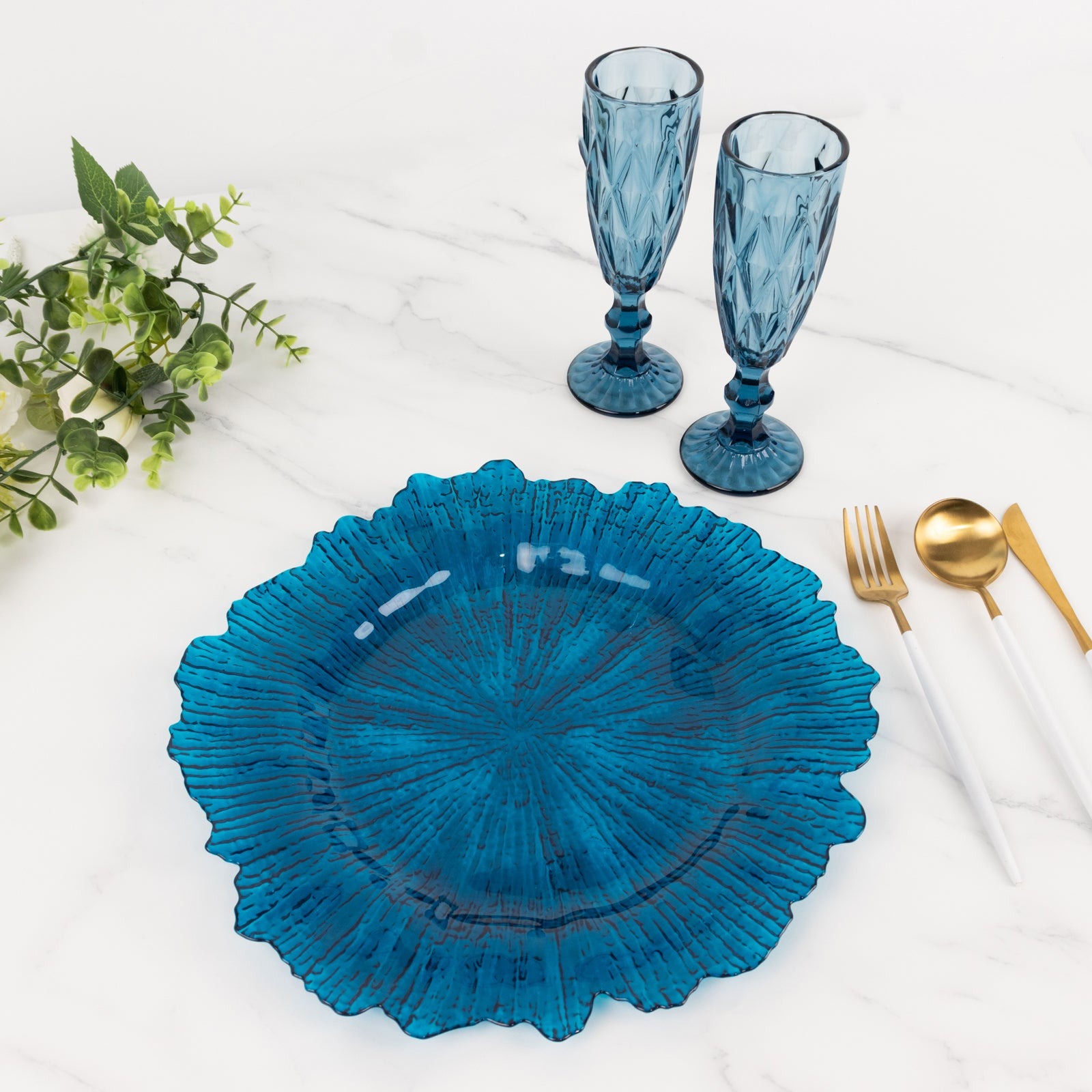 6 pcs 13-Inch Round Textured Charger Plates Wedding Party Table Top Decorations - Picture 140 of 154