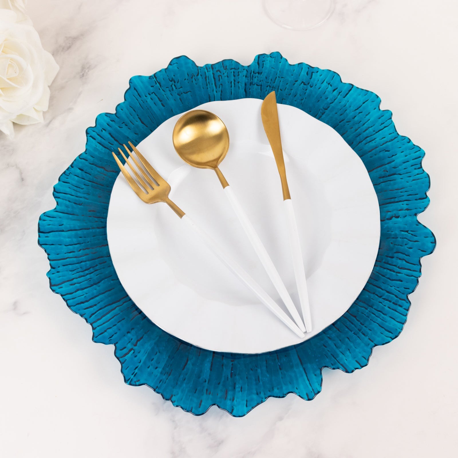 6 pcs 13-Inch Round Textured Charger Plates Wedding Party Table Top Decorations - Picture 143 of 154
