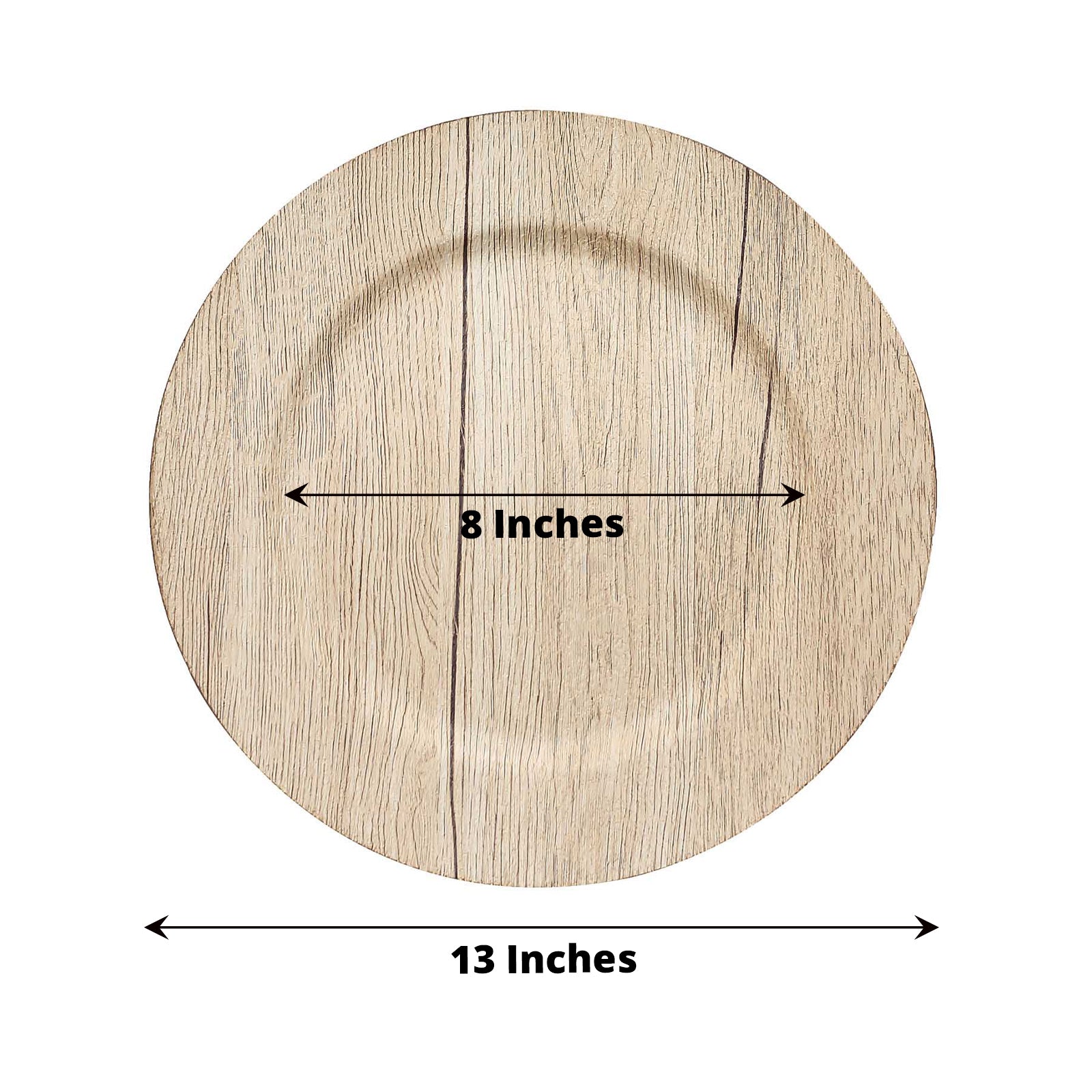 6 Round 13" Rustic Faux Wood Plastic Charger Plates Party Events Decorations - Picture 21 of 26