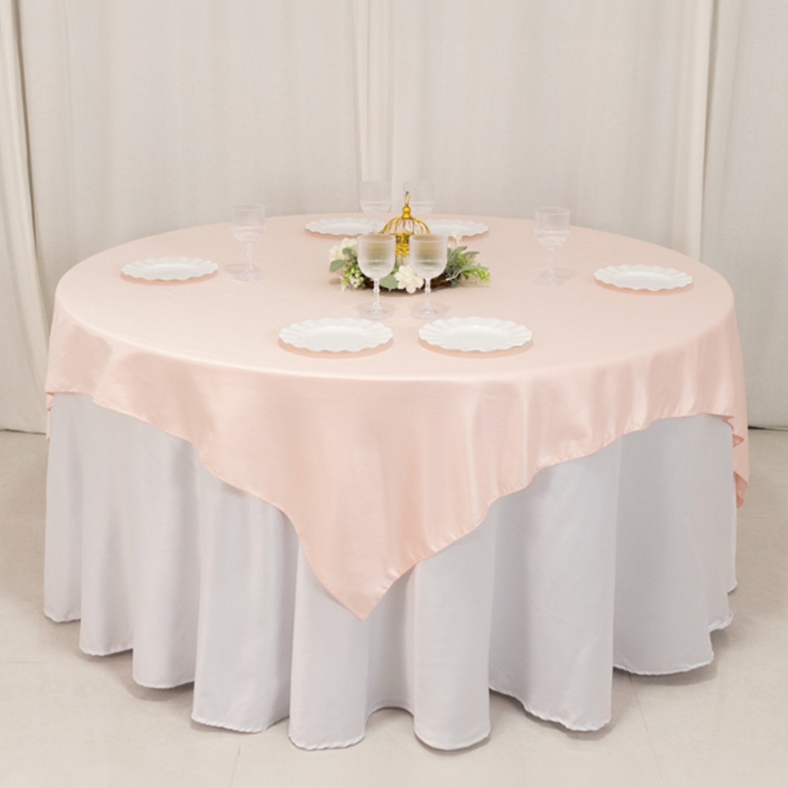 72" Square SATIN Table Overlay Smooth Finish Wedding Table Linens Decorations - Picture 22 of 171