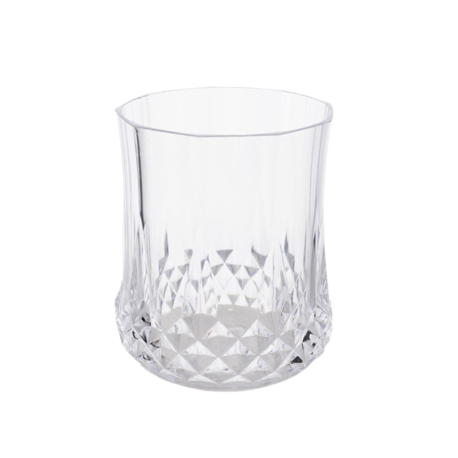 6 pcs 8 oz Crystal Cut Plastic Stemless Wine Glasses Disposable Wedding Event