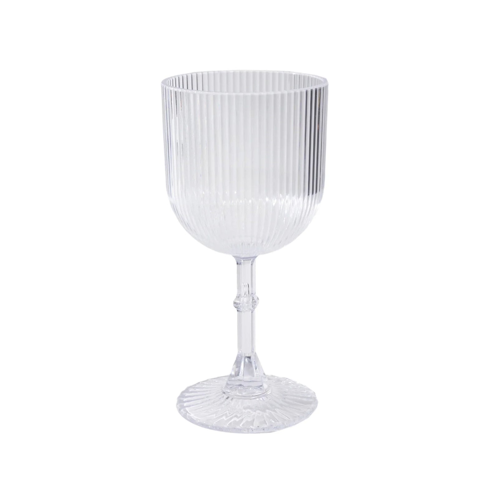 12 Plastic Wine Glasses Vintage Ribbed Pattern Party Event Decorations