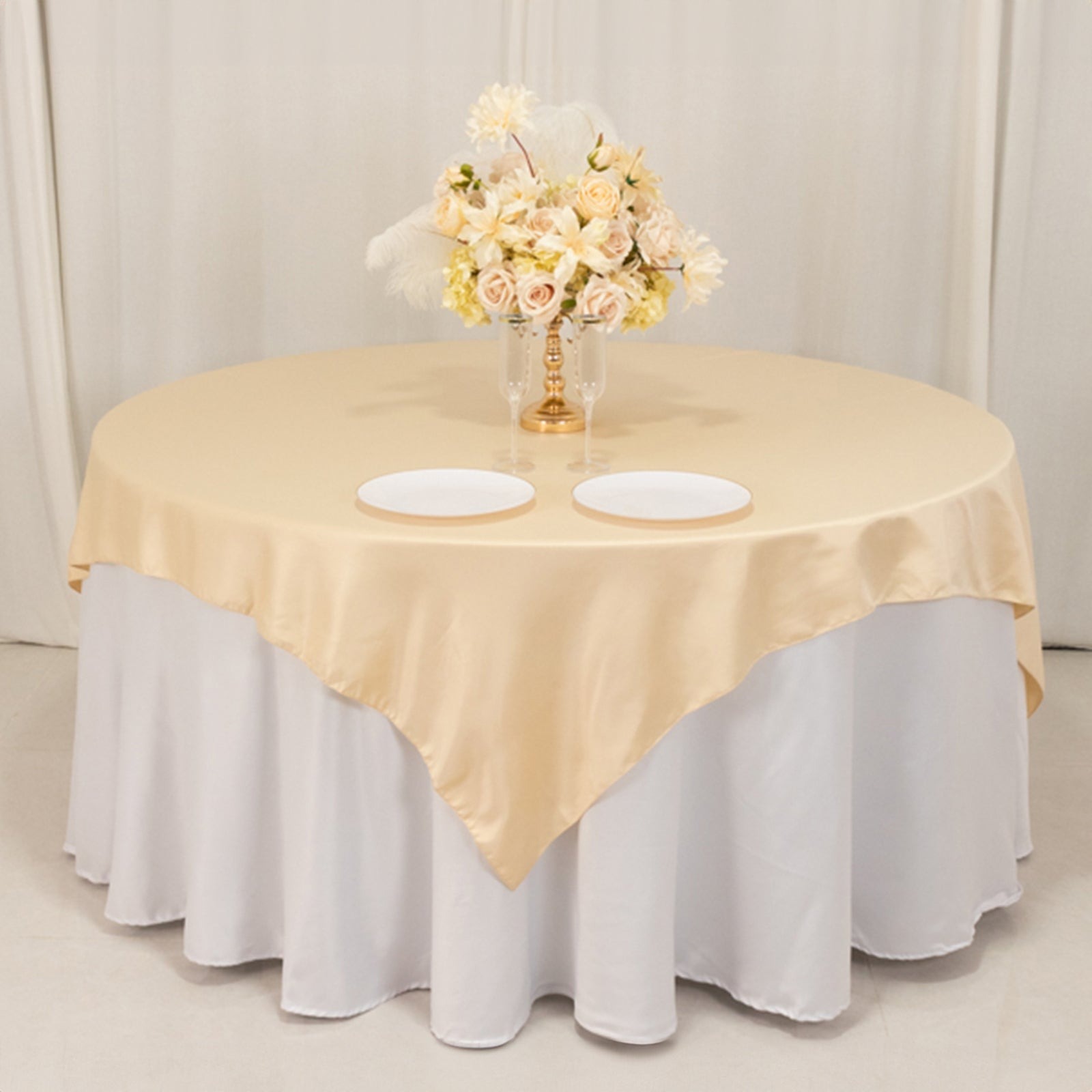 72" Square SATIN Table Overlay Smooth Finish Wedding Table Linens Decorations - Picture 5 of 171