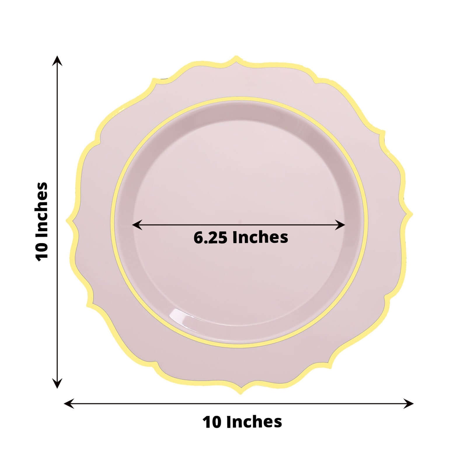 Disposable Plastic Plates Scalloped Rim Wedding Party Event Tableware Home - Picture 8 of 108