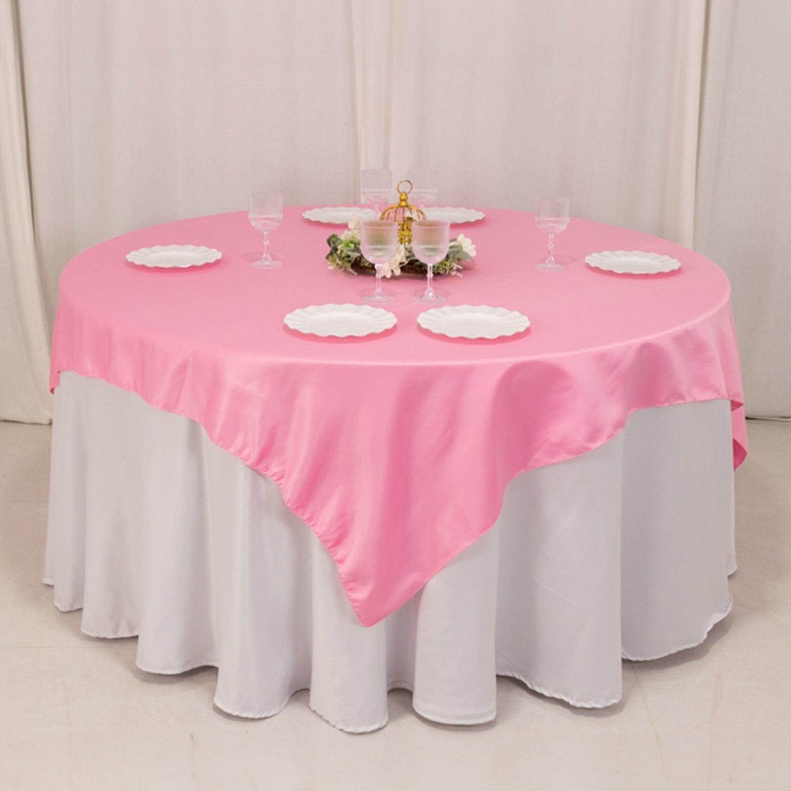 72" Square SATIN Table Overlay Smooth Finish Wedding Table Linens Decorations - Picture 118 of 171