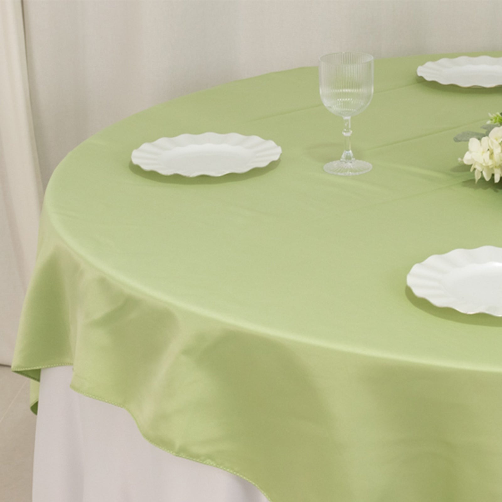 72" Square SATIN Table Overlay Smooth Finish Wedding Table Linens Decorations - Picture 153 of 171