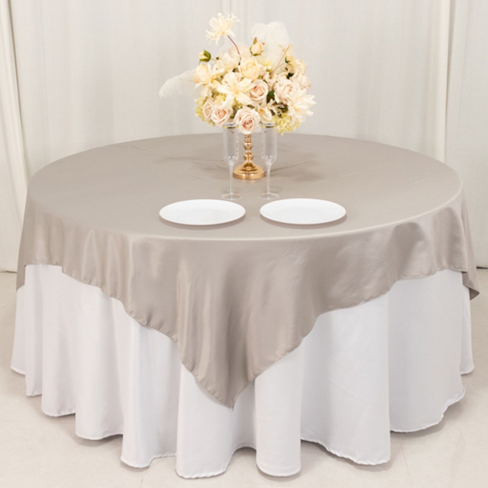 72" Square SATIN Table Overlay Smooth Finish Wedding Table Linens Decorations - Picture 157 of 171