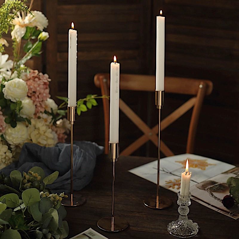 5 Unscented 9 in Premium Wax Taper CANDLES Ribbed Design Party Events Supplies - Picture 66 of 73