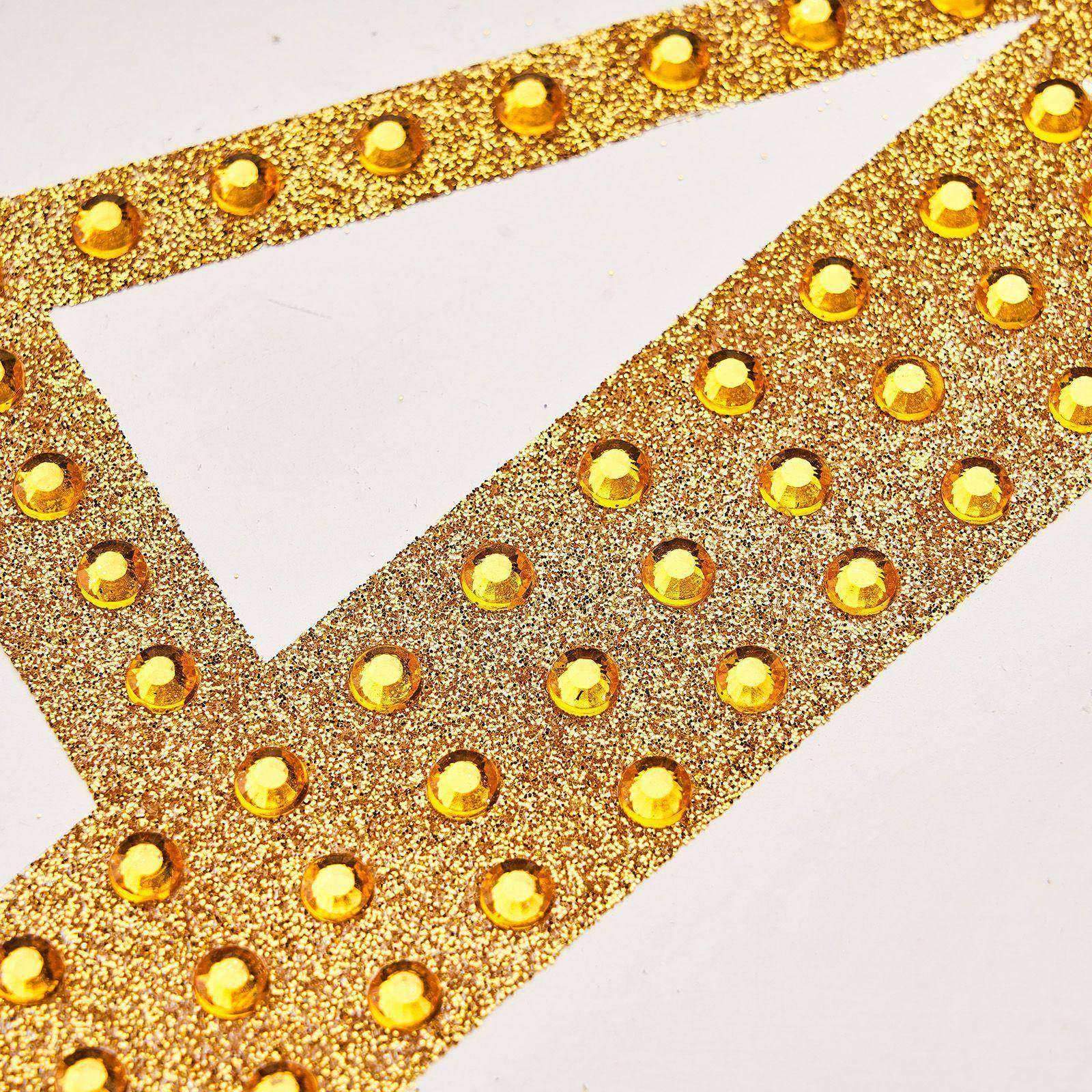 4" tall Gold Letter Self-Adhesive Rhinestones Gem Sticker Wedding Party Crafts - Picture 7 of 177