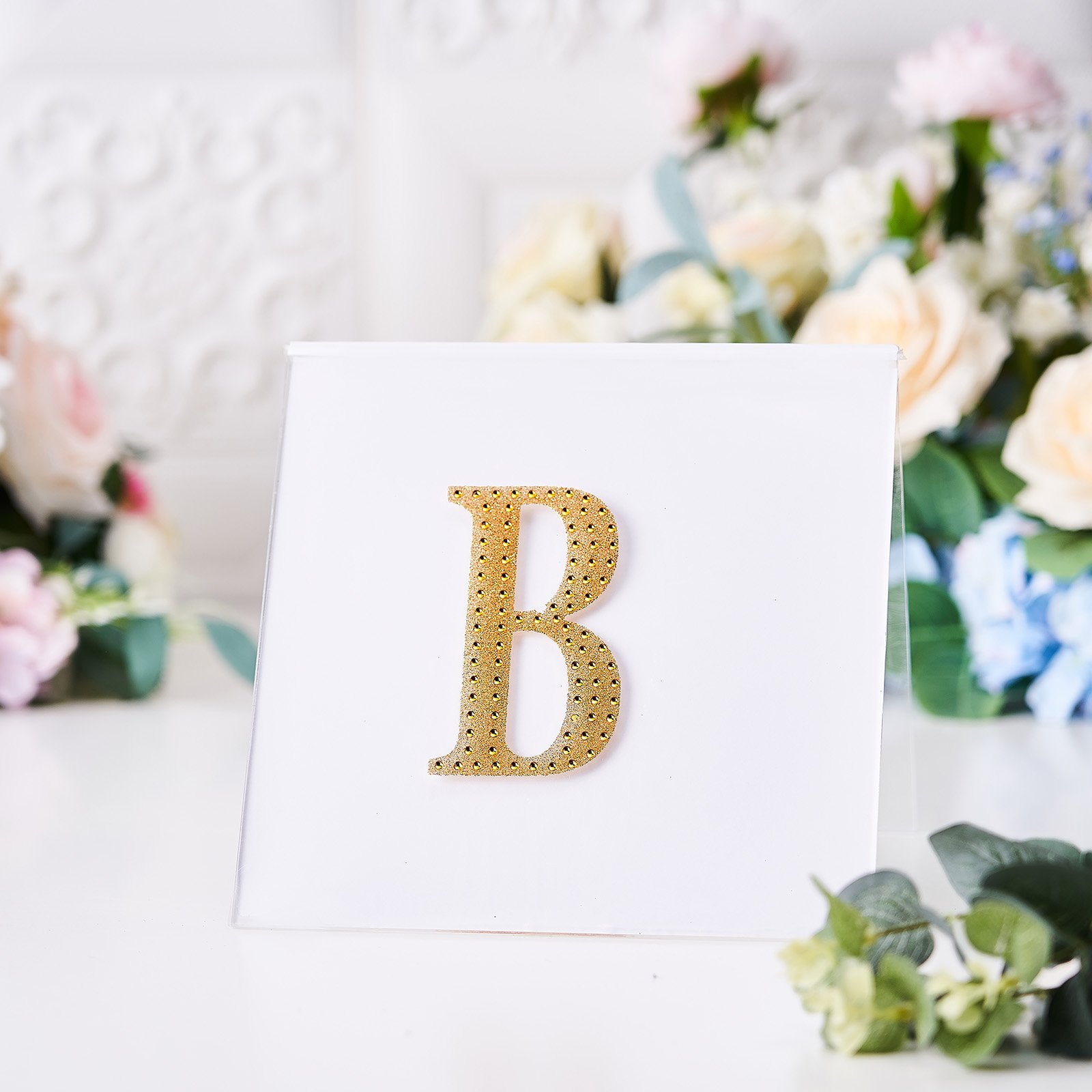 4" tall Gold Letter Self-Adhesive Rhinestones Gem Sticker Wedding Party Crafts - Picture 12 of 177
