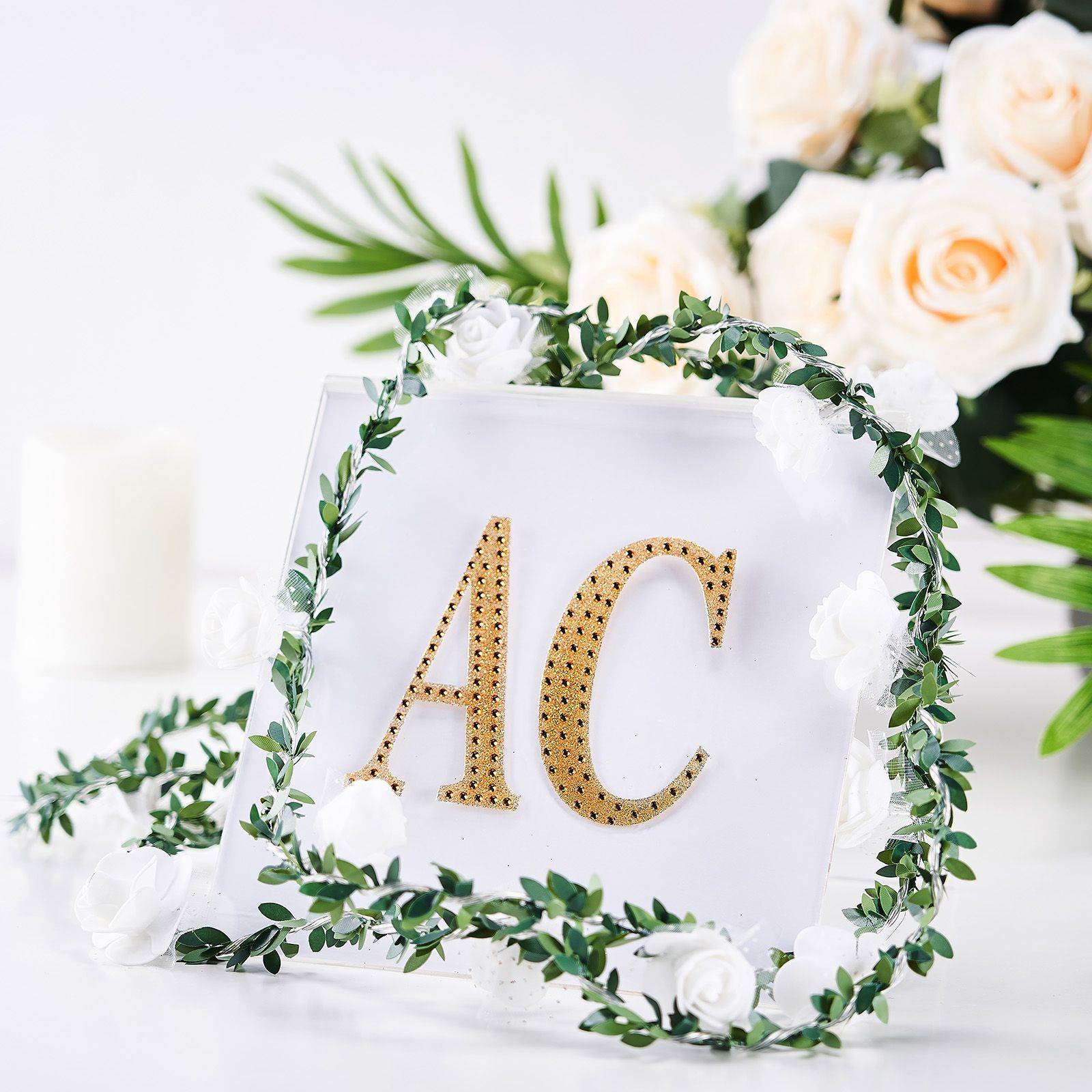4" tall Gold Letter Self-Adhesive Rhinestones Gem Sticker Wedding Party Crafts - Picture 6 of 177