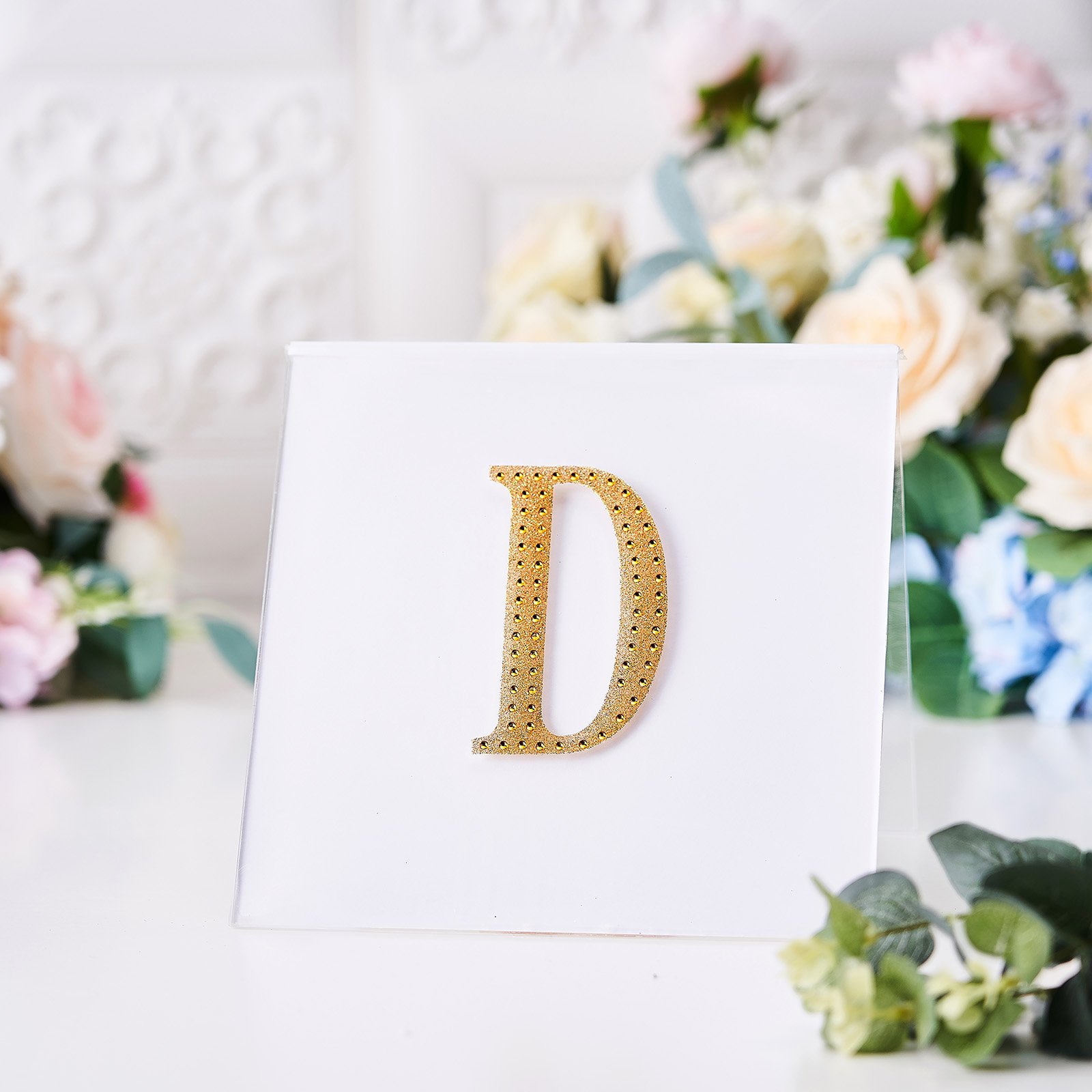 4" tall Gold Letter Self-Adhesive Rhinestones Gem Sticker Wedding Party Crafts - Picture 26 of 177