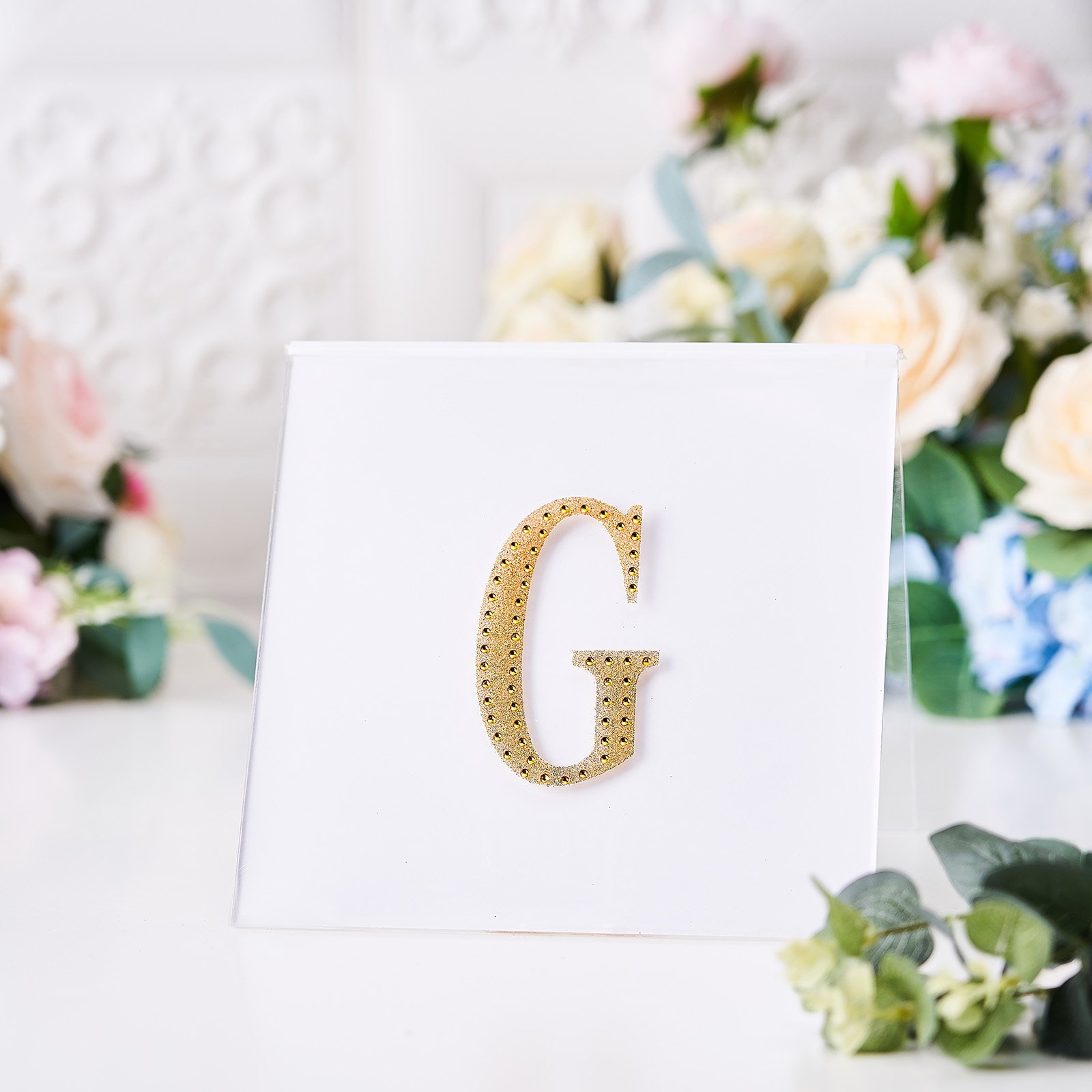 4" tall Gold Letter Self-Adhesive Rhinestones Gem Sticker Wedding Party Crafts - Picture 47 of 177
