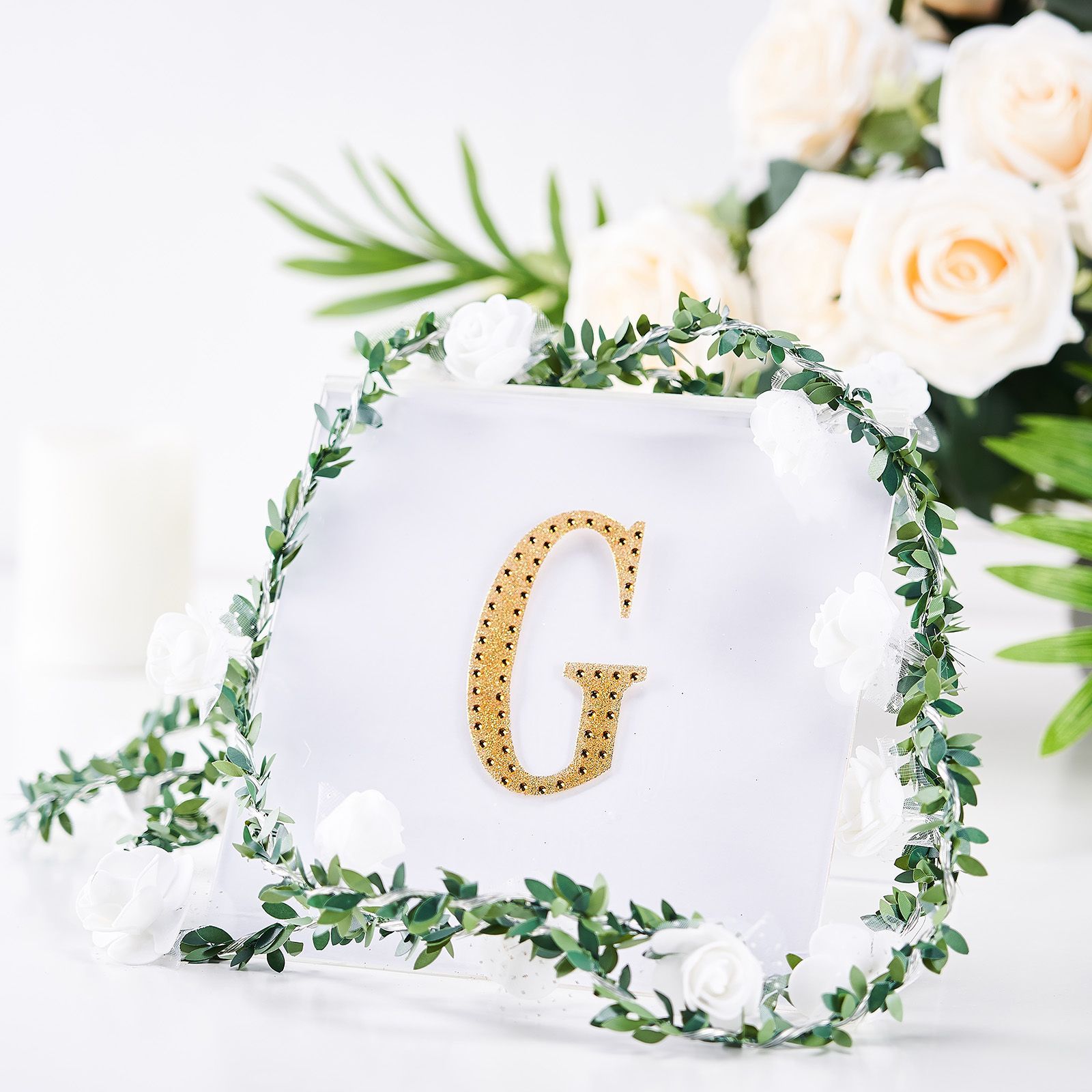 4" tall Gold Letter Self-Adhesive Rhinestones Gem Sticker Wedding Party Crafts - Picture 46 of 177