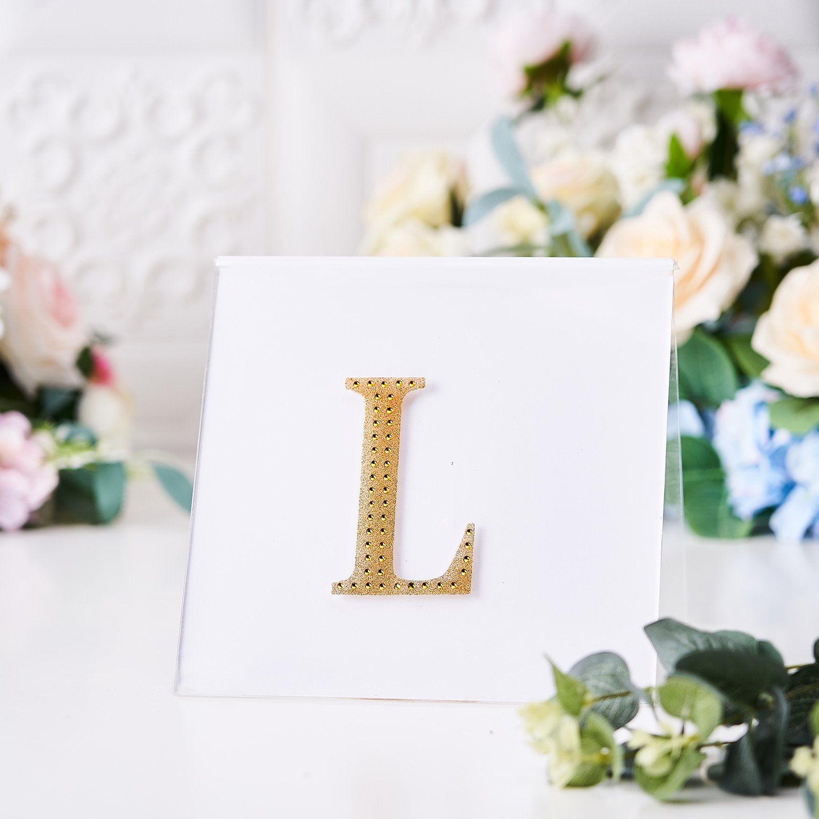 4" tall Gold Letter Self-Adhesive Rhinestones Gem Sticker Wedding Party Crafts - Picture 75 of 177