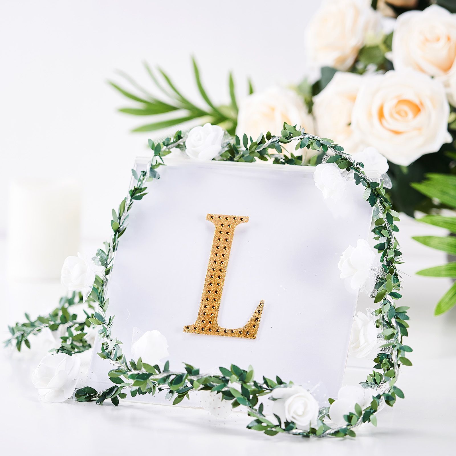4" tall Gold Letter Self-Adhesive Rhinestones Gem Sticker Wedding Party Crafts - Picture 74 of 177