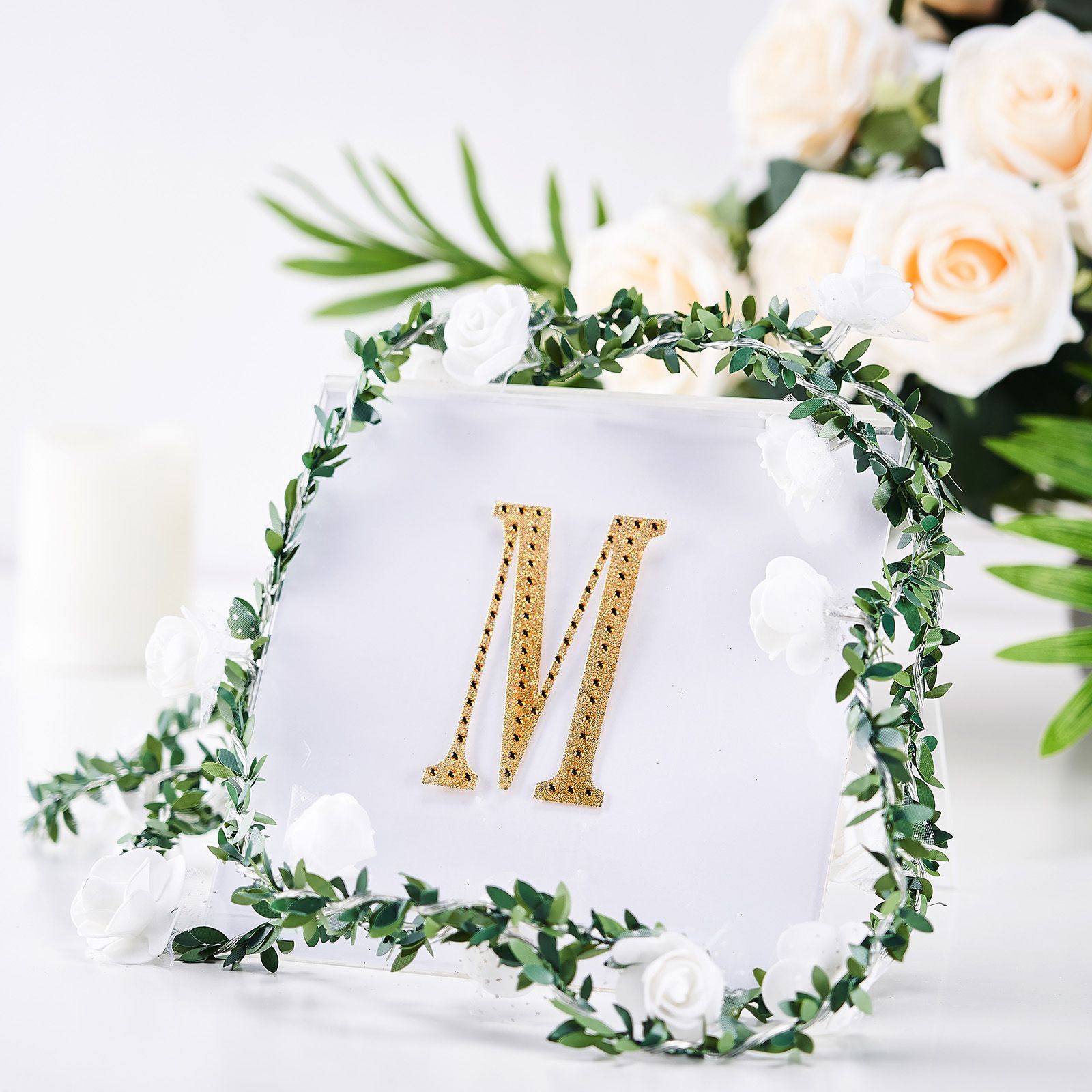 4" tall Gold Letter Self-Adhesive Rhinestones Gem Sticker Wedding Party Crafts - Picture 81 of 177