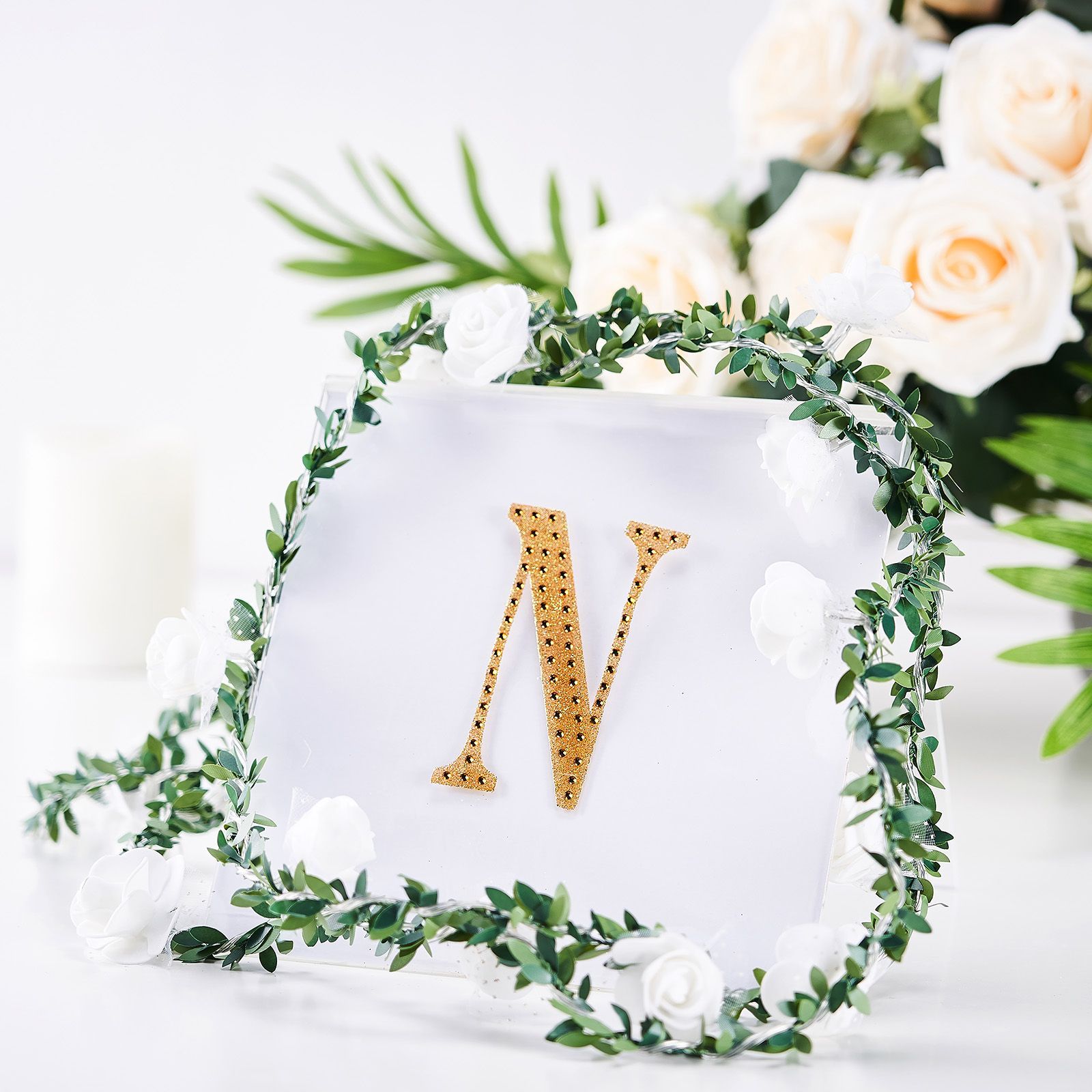 4" tall Gold Letter Self-Adhesive Rhinestones Gem Sticker Wedding Party Crafts - Picture 88 of 177
