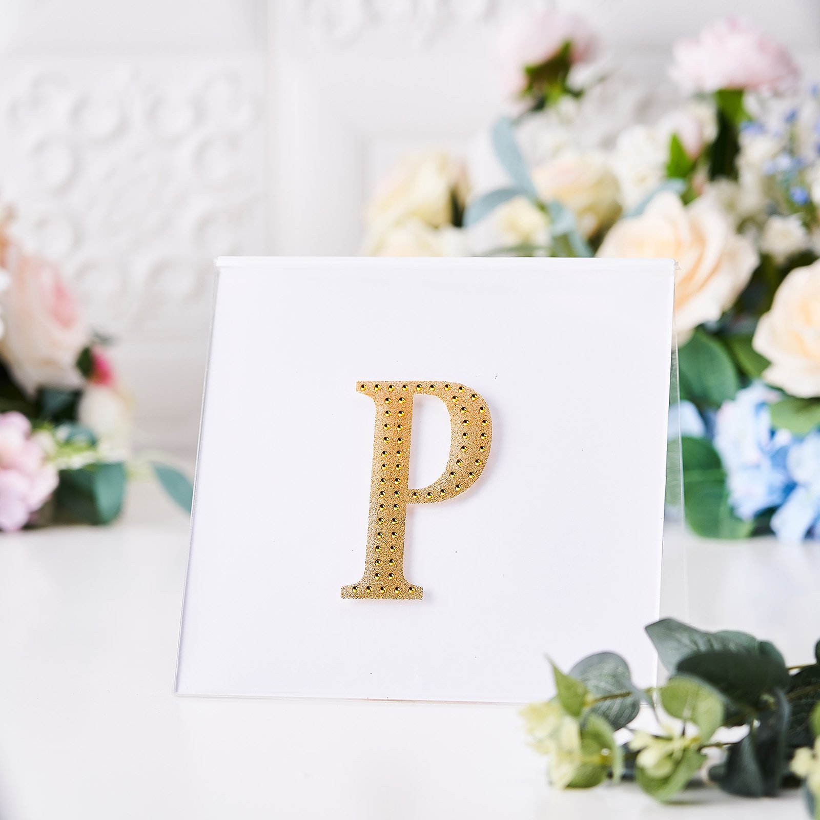 4" tall Gold Letter Self-Adhesive Rhinestones Gem Sticker Wedding Party Crafts - Picture 103 of 177