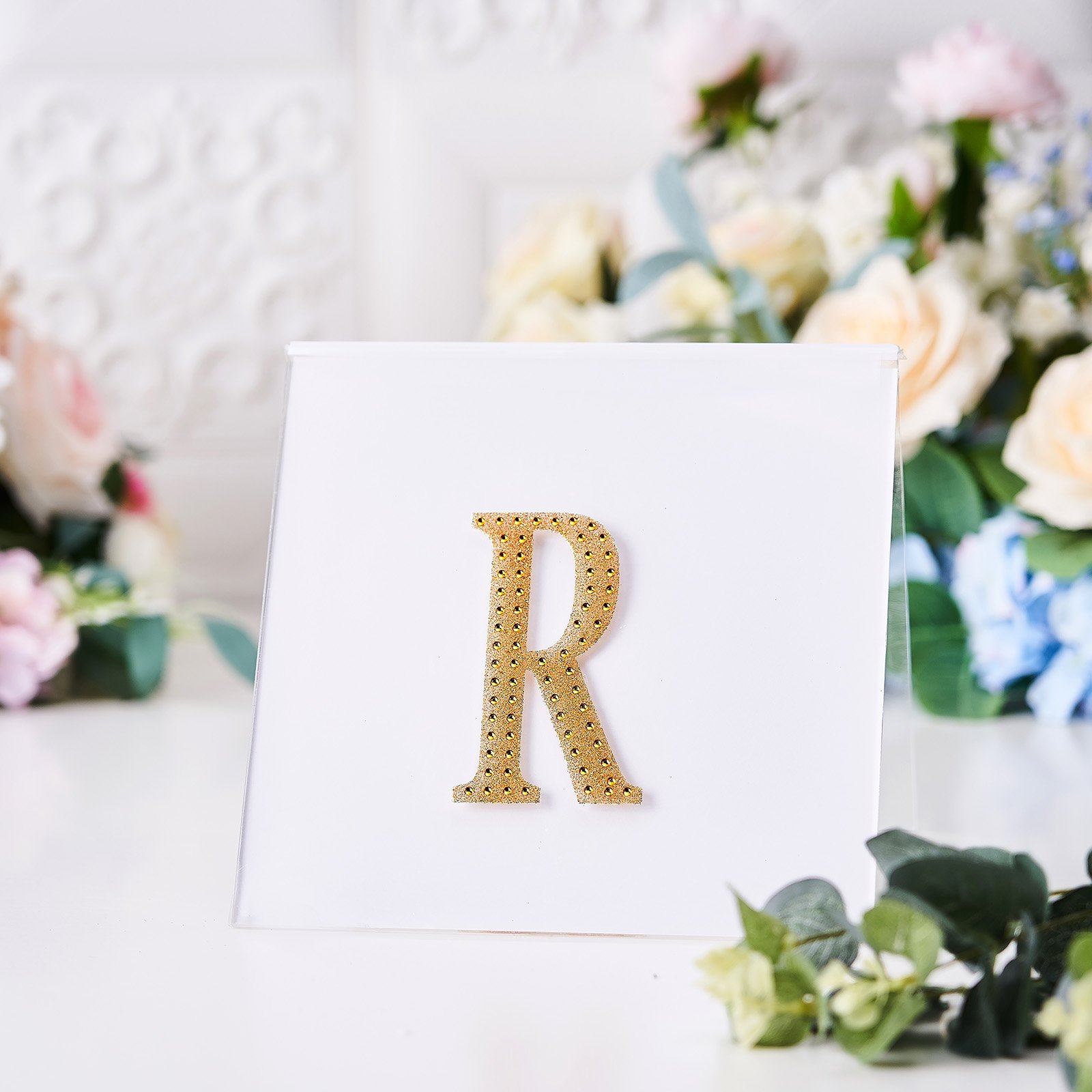 4" tall Gold Letter Self-Adhesive Rhinestones Gem Sticker Wedding Party Crafts - Picture 117 of 177