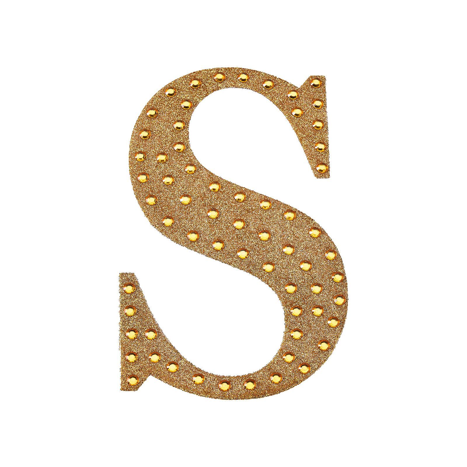 4" tall Gold Letter Self-Adhesive Rhinestones Gem Sticker Wedding Party Crafts - Picture 122 of 177