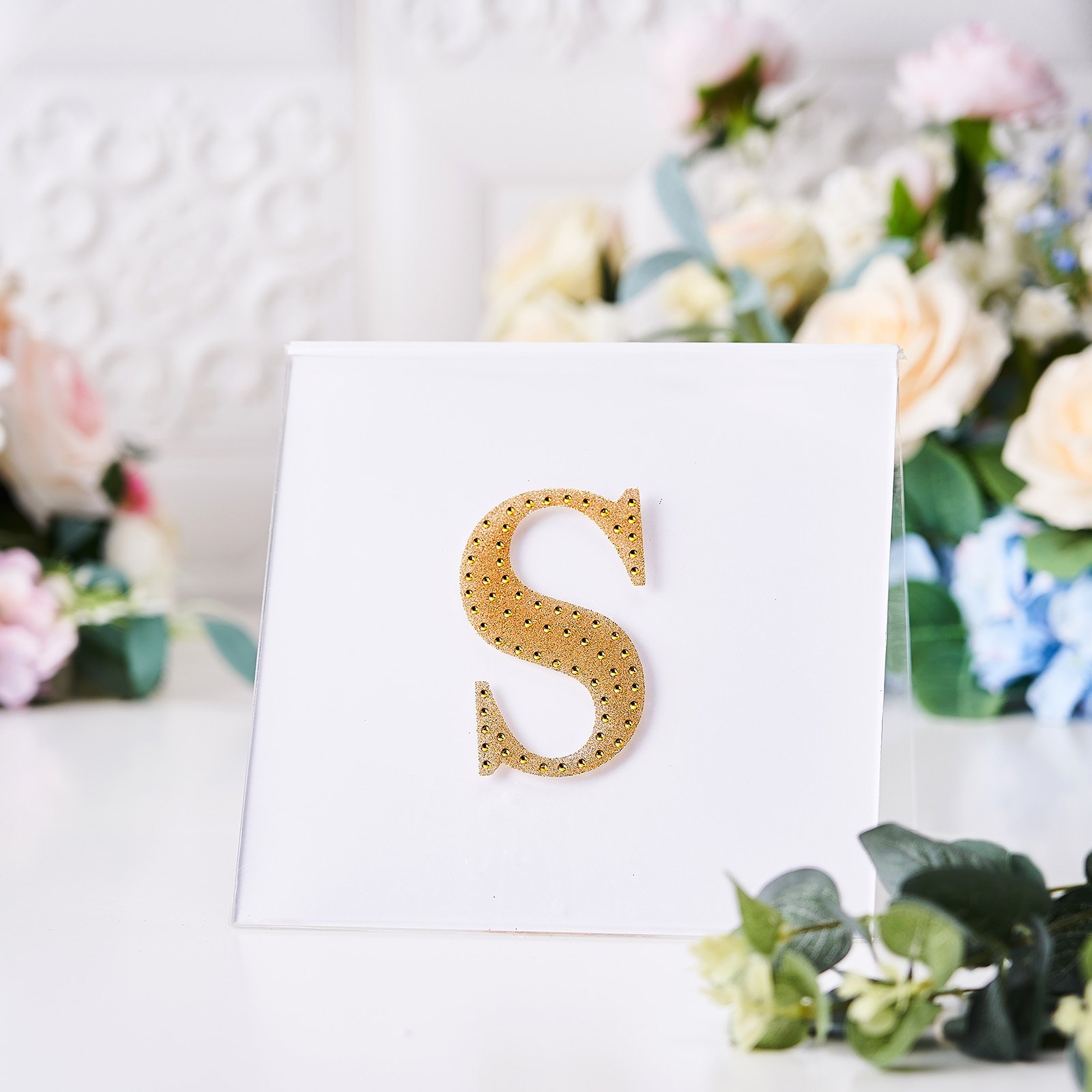 4" tall Gold Letter Self-Adhesive Rhinestones Gem Sticker Wedding Party Crafts - Picture 124 of 177