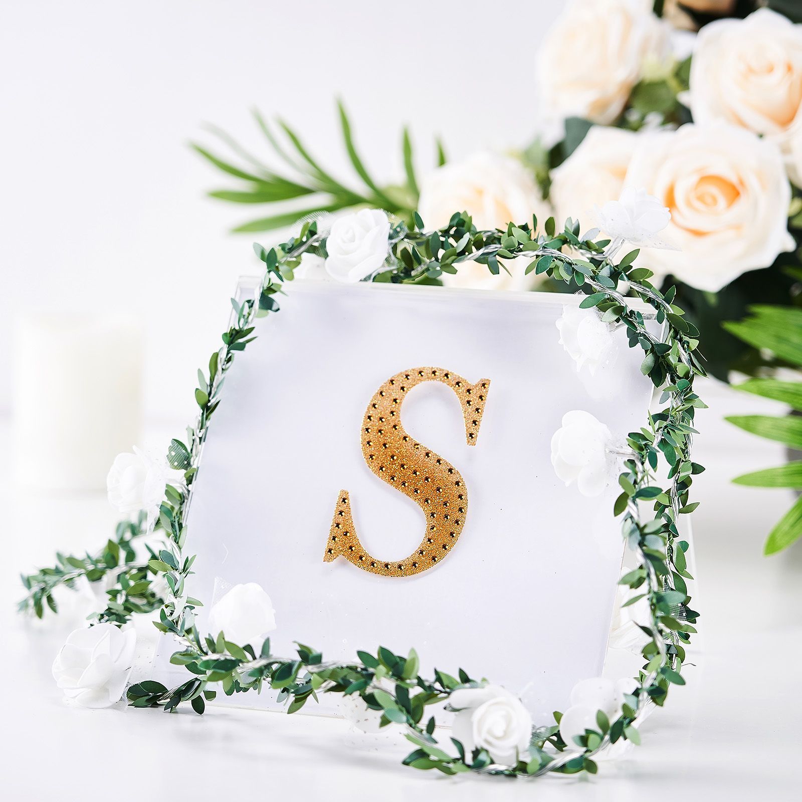 4" tall Gold Letter Self-Adhesive Rhinestones Gem Sticker Wedding Party Crafts - Picture 123 of 177