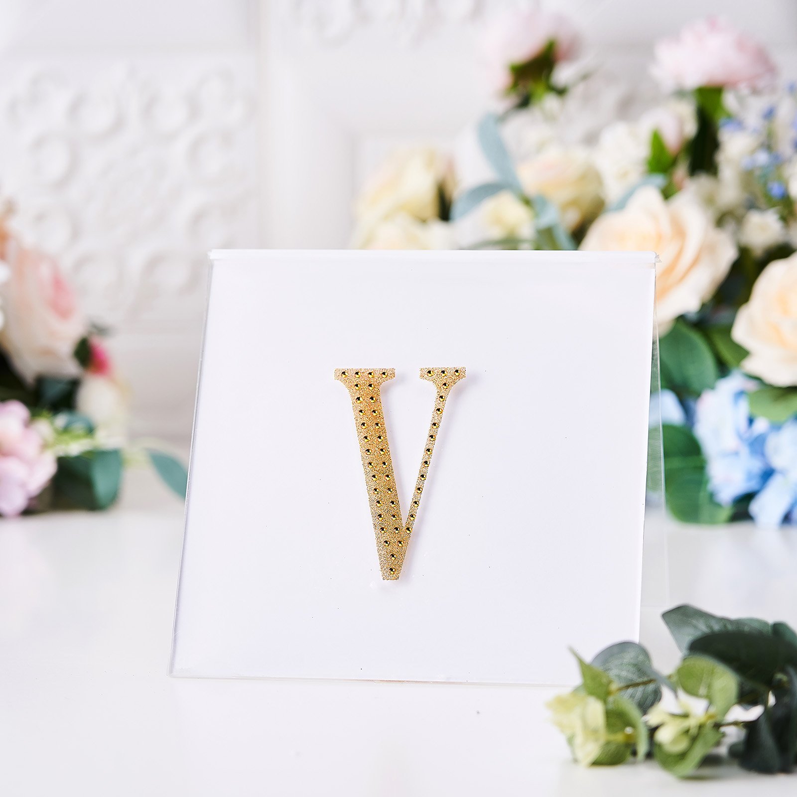 4" tall Gold Letter Self-Adhesive Rhinestones Gem Sticker Wedding Party Crafts - Picture 145 of 177