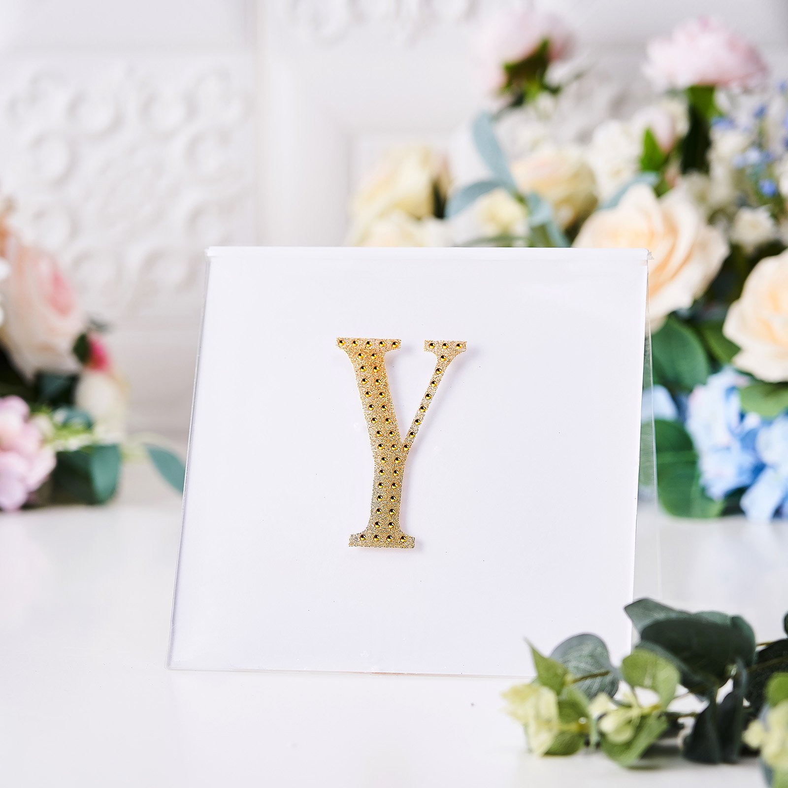 4" tall Gold Letter Self-Adhesive Rhinestones Gem Sticker Wedding Party Crafts - Picture 166 of 177