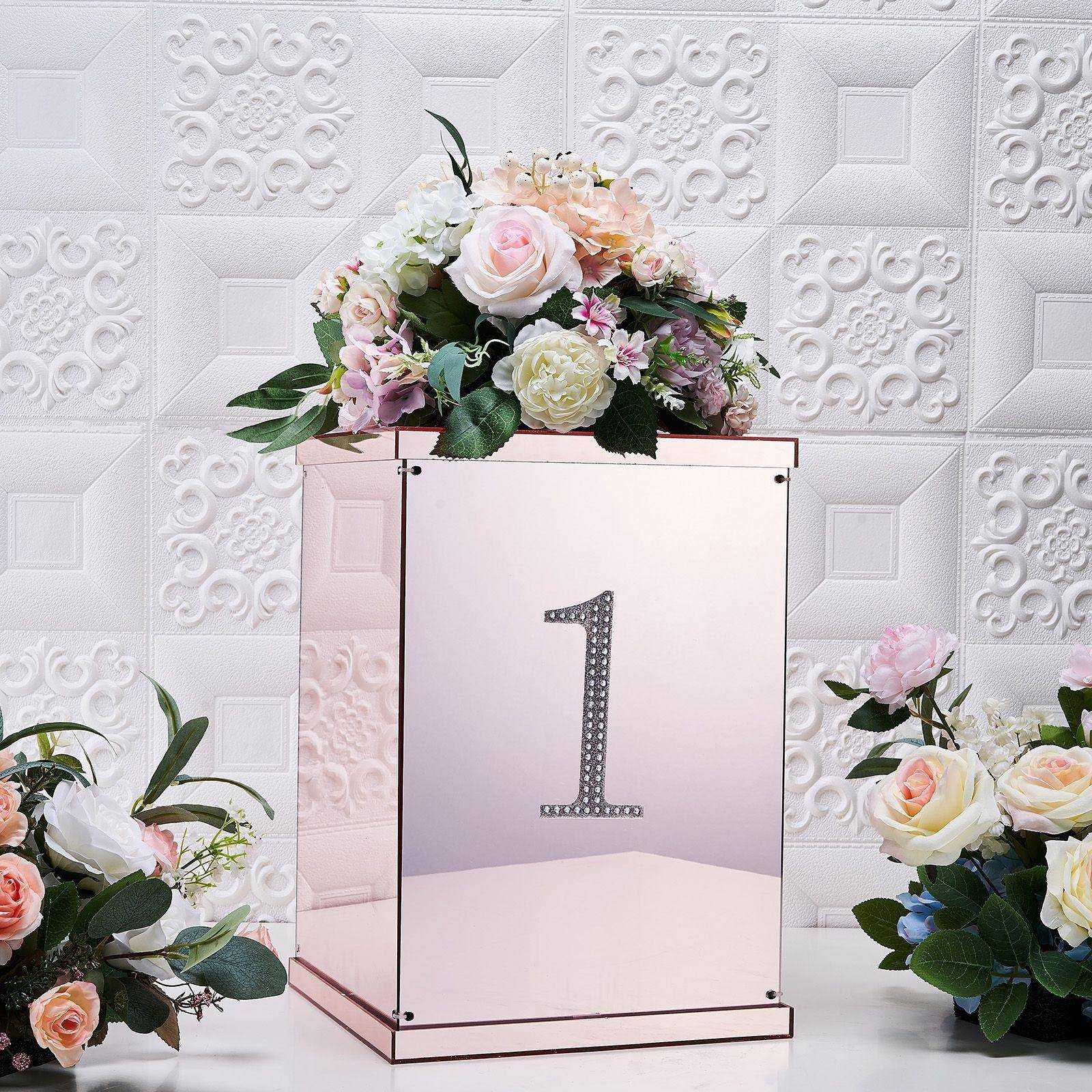 6" tall Silver Number Self-Adhesive Rhinestones Gem Sticker Wedding Party Crafts - Picture 11 of 72