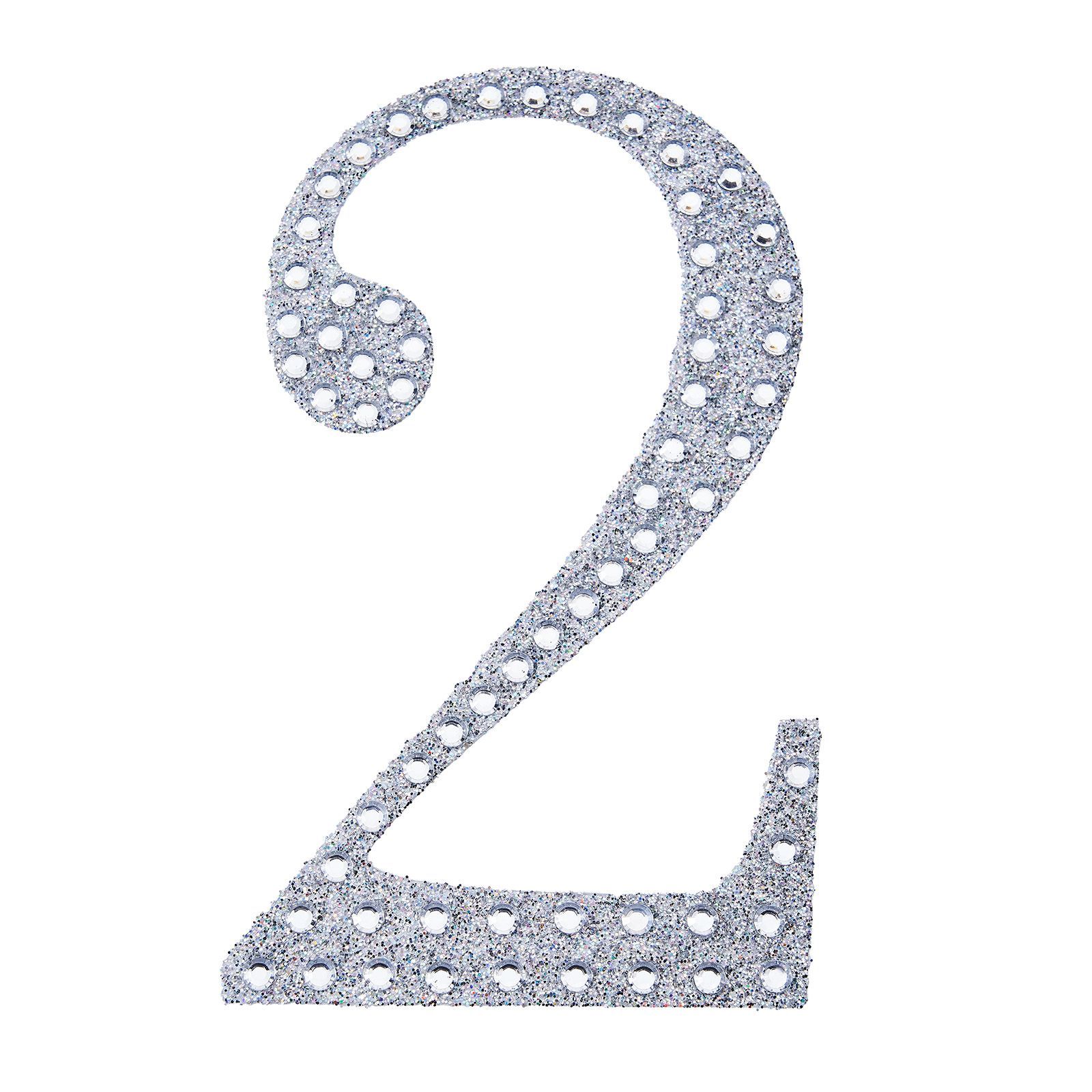 6" tall Silver Number Self-Adhesive Rhinestones Gem Sticker Wedding Party Crafts - Picture 17 of 72
