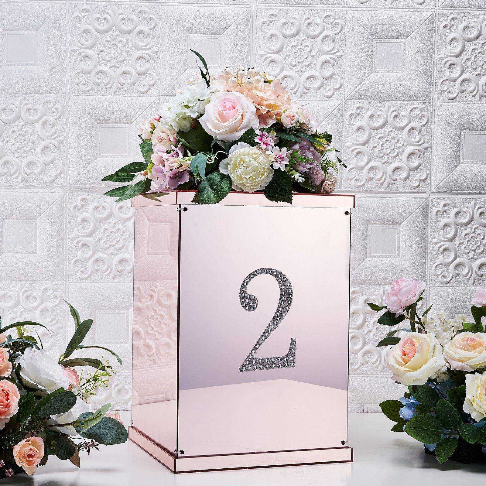 6" tall Silver Number Self-Adhesive Rhinestones Gem Sticker Wedding Party Crafts - Picture 18 of 72