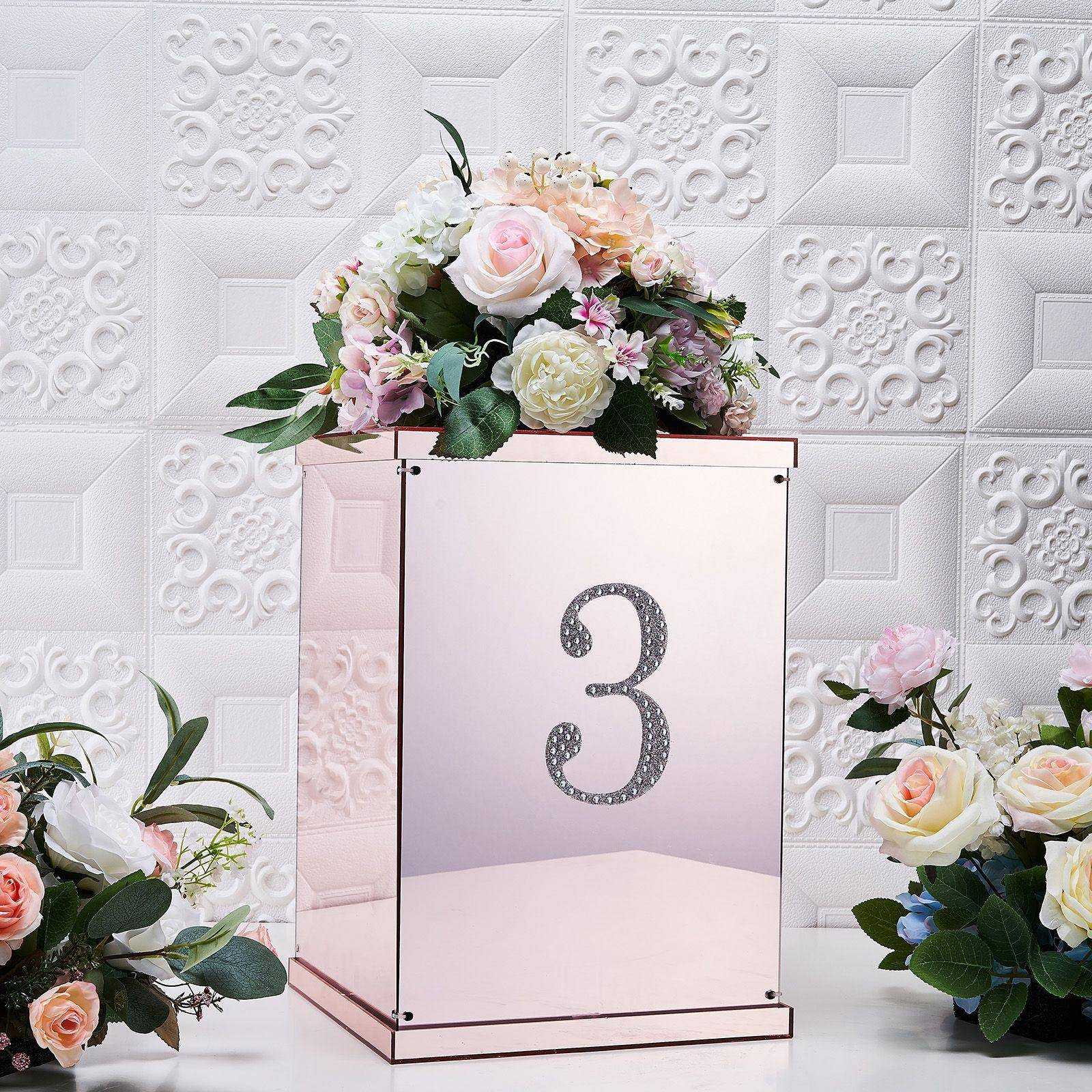 6" tall Silver Number Self-Adhesive Rhinestones Gem Sticker Wedding Party Crafts - Picture 25 of 72