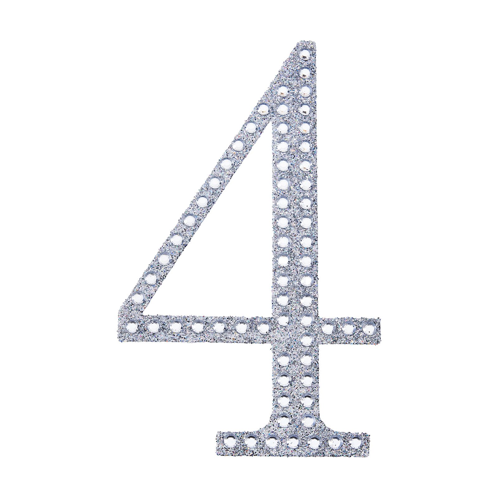 6" tall Silver Number Self-Adhesive Rhinestones Gem Sticker Wedding Party Crafts - Picture 31 of 72