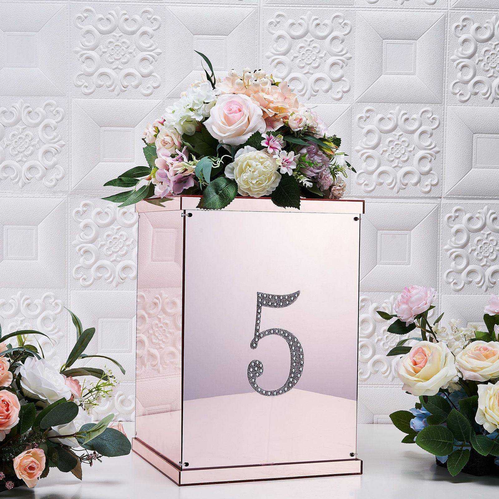 6" tall Silver Number Self-Adhesive Rhinestones Gem Sticker Wedding Party Crafts - Picture 39 of 72