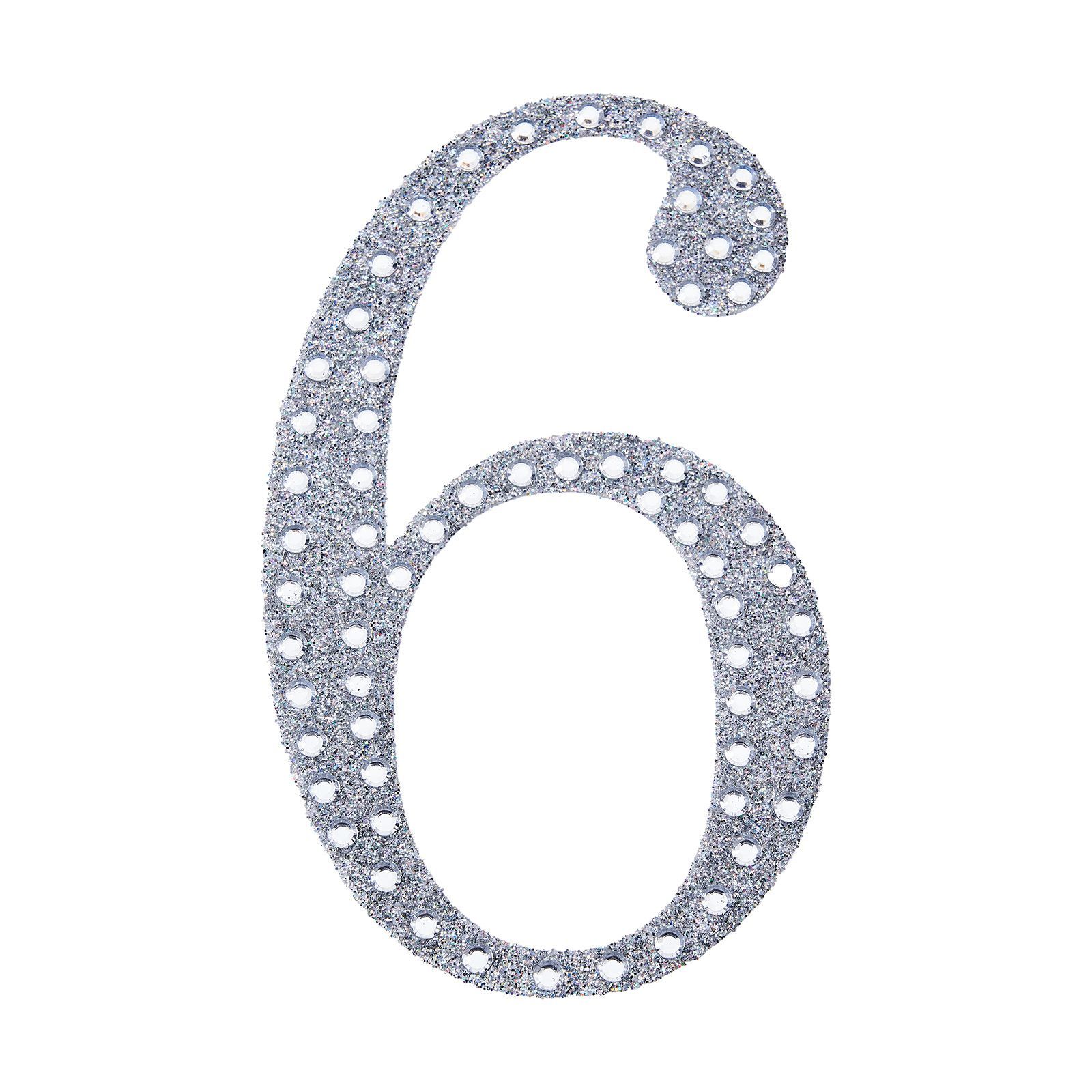 6" tall Silver Number Self-Adhesive Rhinestones Gem Sticker Wedding Party Crafts - Picture 45 of 72