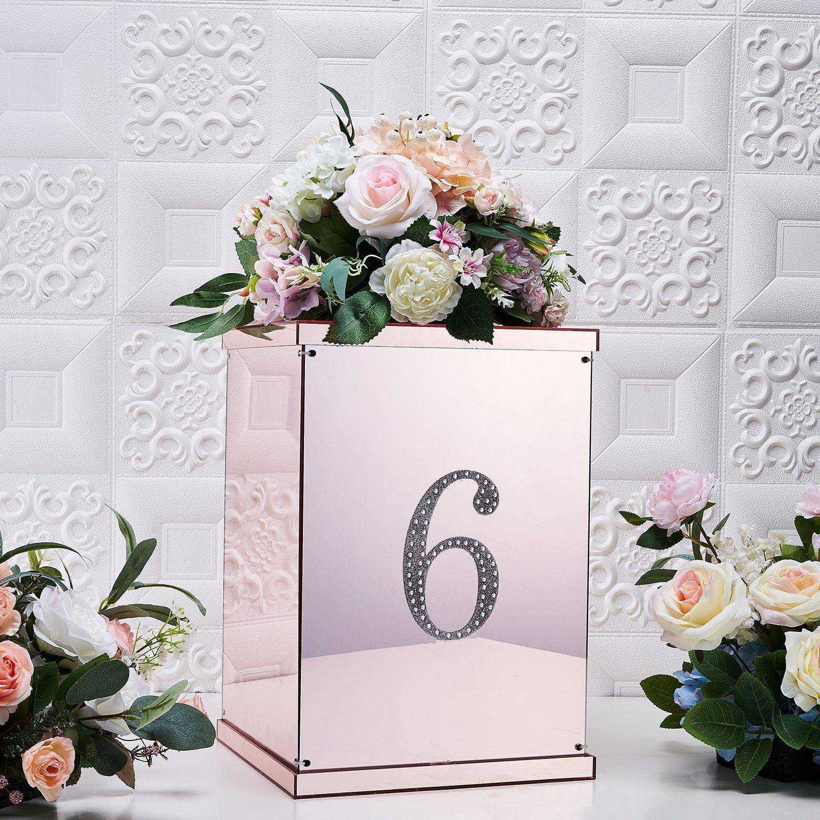 6" tall Silver Number Self-Adhesive Rhinestones Gem Sticker Wedding Party Crafts - Picture 46 of 72