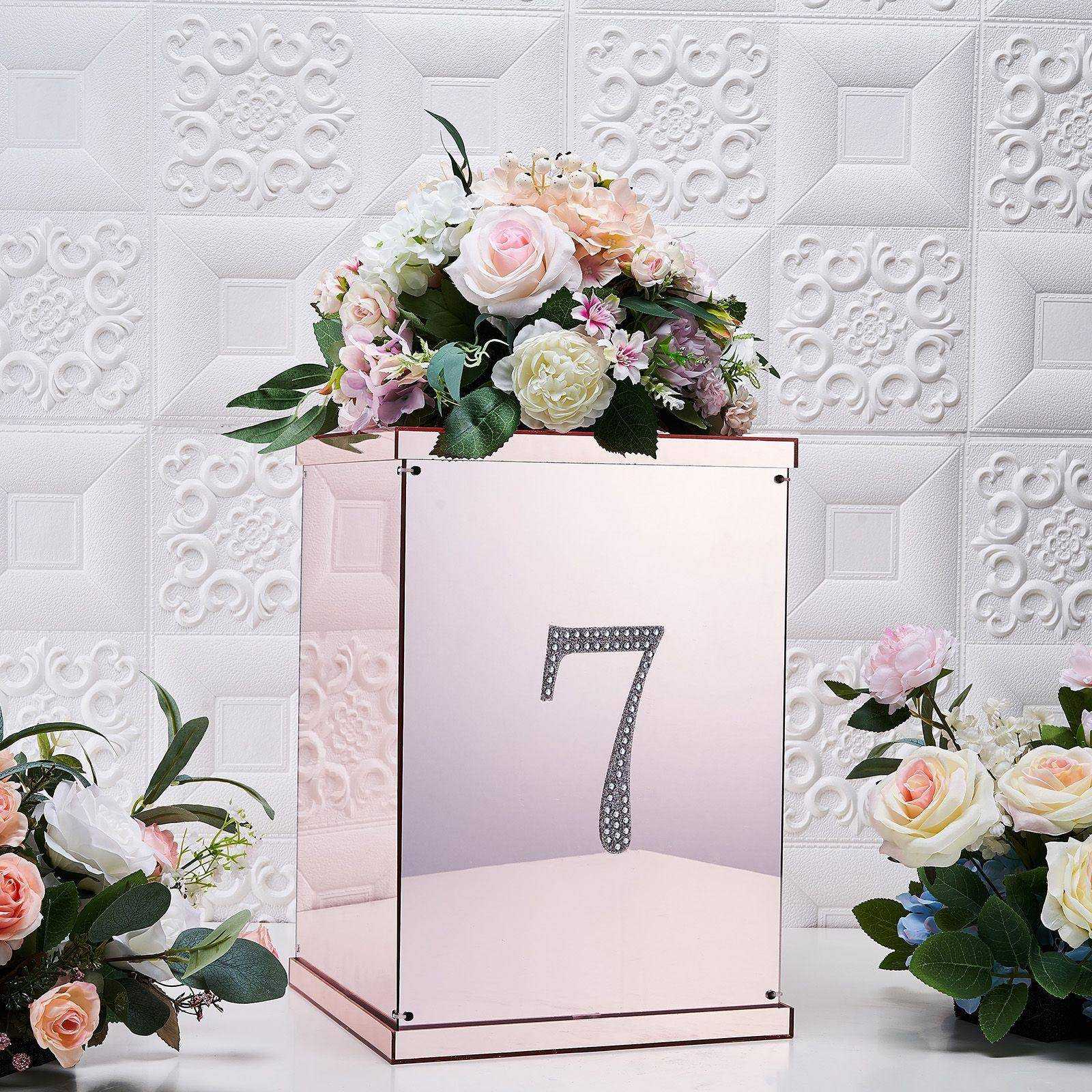 6" tall Silver Number Self-Adhesive Rhinestones Gem Sticker Wedding Party Crafts - Picture 53 of 72