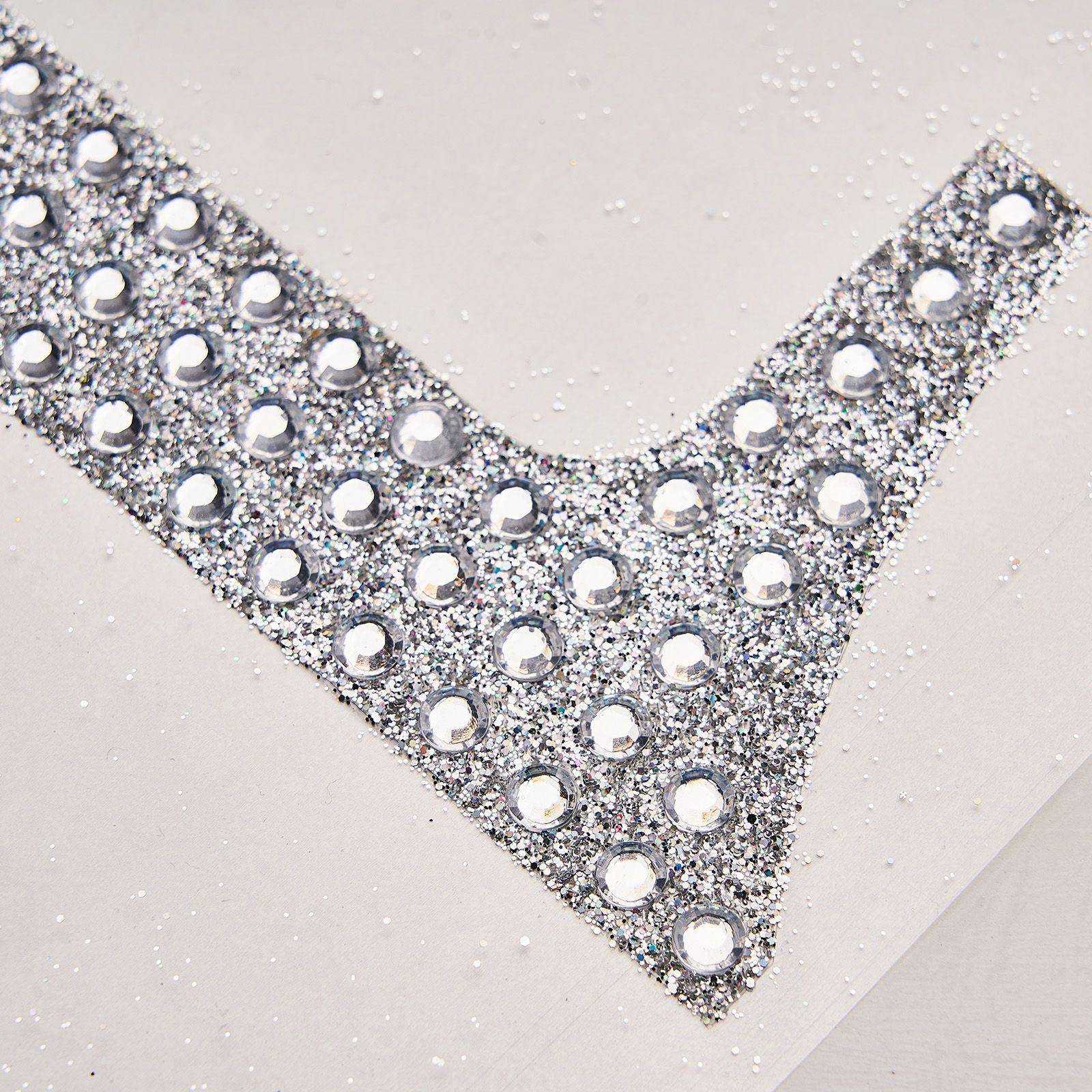 6" tall Silver Number Self-Adhesive Rhinestones Gem Sticker Wedding Party Crafts - Picture 8 of 72