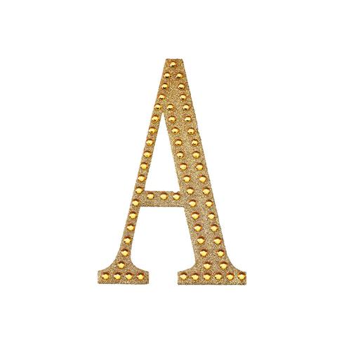 8-Inch Gold Rhinestone Letter F Sticker - Self-Adhesive Gem Decal For Crafts & Decor