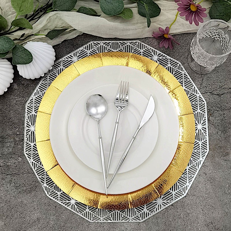 10 Round 13" Disposable Paper Charger Plates Wedding Party Events Home Supplies - Picture 24 of 72