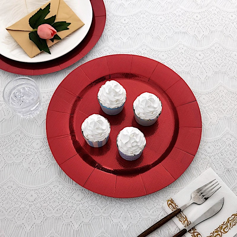 10 Round 13" Disposable Paper Charger Plates Wedding Party Events Home Supplies - Picture 42 of 72