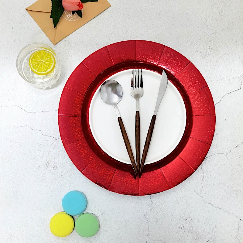 10 Round 13" Disposable Paper Charger Plates Wedding Party Events Home Supplies - Picture 41 of 72