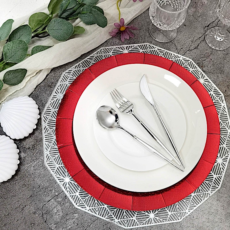 10 Round 13" Disposable Paper Charger Plates Wedding Party Events Home Supplies - Picture 38 of 72